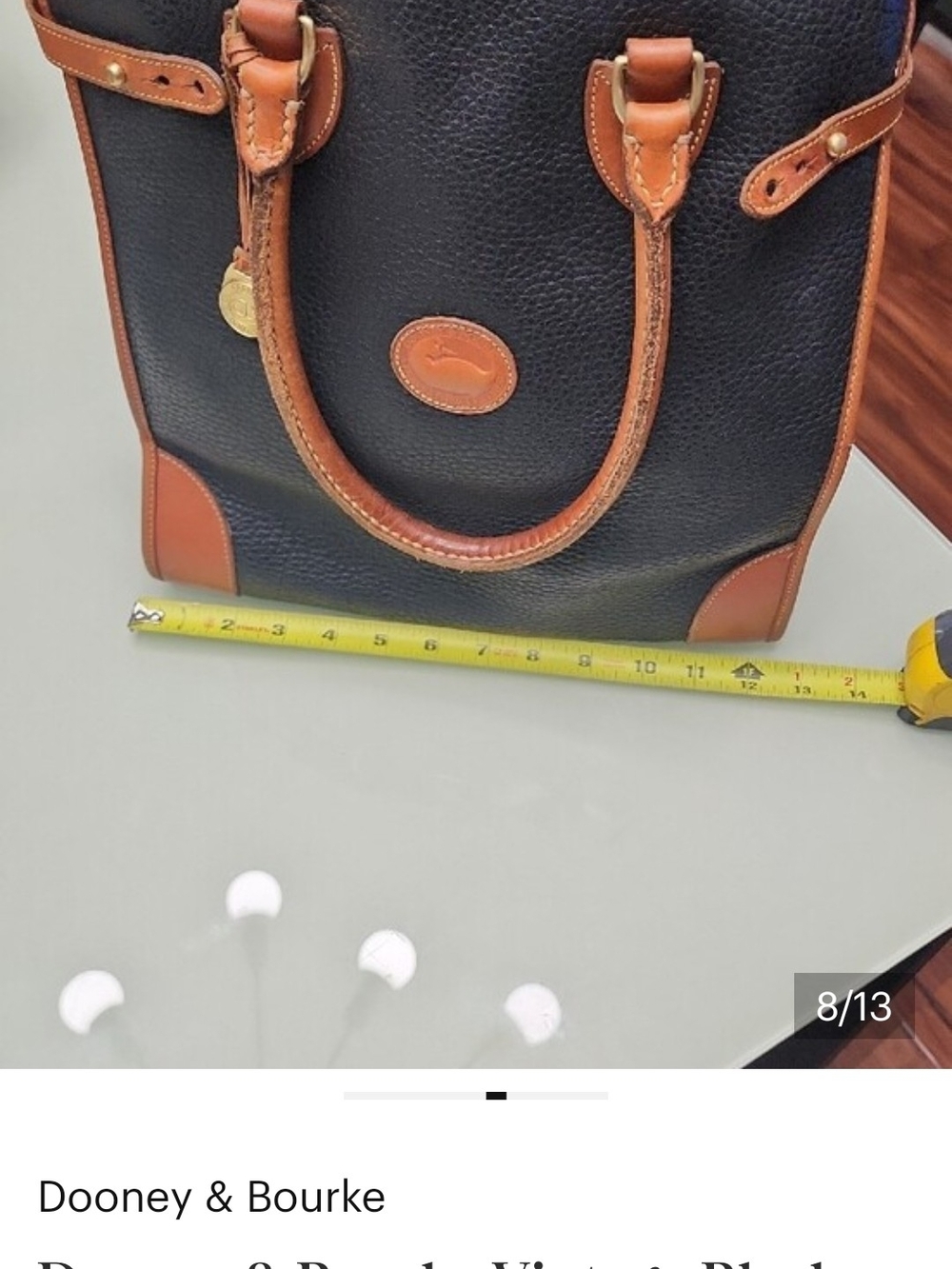 Dooney & Bourke Black with Brown Trim Leather Satchel - Picture 3 of 8